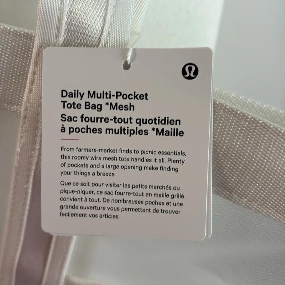 NWT Lululemon Daily Multi- Pocket Mesh Tote Bag 20L - Picture 4 of 10